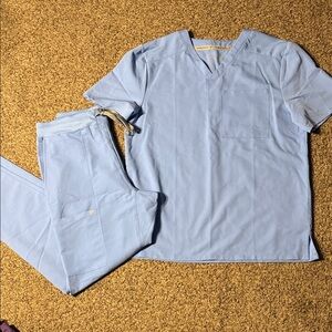 Fabletics Scrubs Set Blue Medium | Stretch Medical Uniform Top & Pants